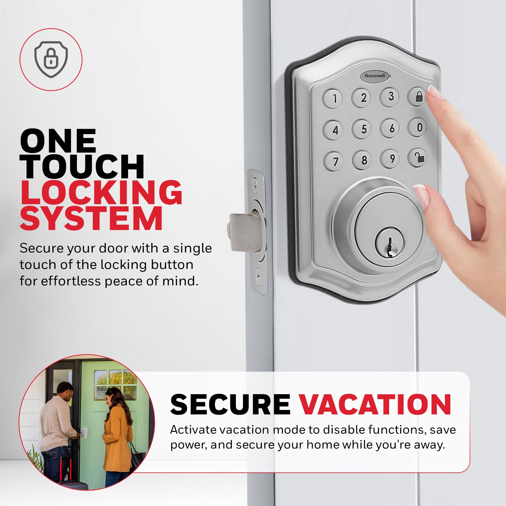 Foto 4 pulgar | Cerradura De Puerta Honeywell, Entrada Sin Llave, Cerrojo Electrónico Inteligente - Venta Internacional.