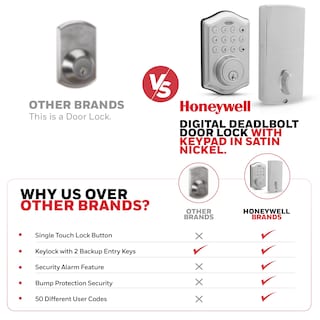 Foto 6 | Cerradura De Puerta Honeywell, Entrada Sin Llave, Cerrojo Electrónico Inteligente - Venta Internacional.