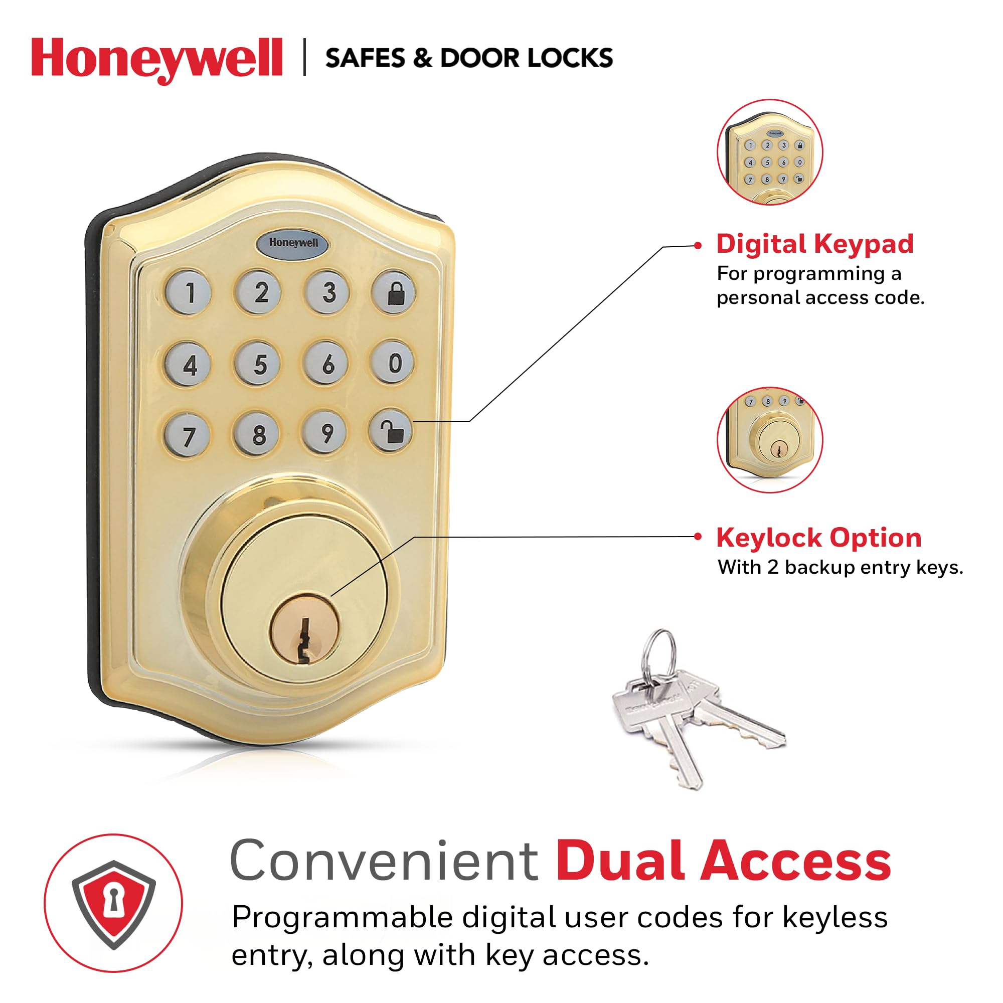 Foto 6 pulgar | Cerradura Electrónica Inteligente Honeywell Para Puerta De Entrada Sin Llave - Venta Internacional.