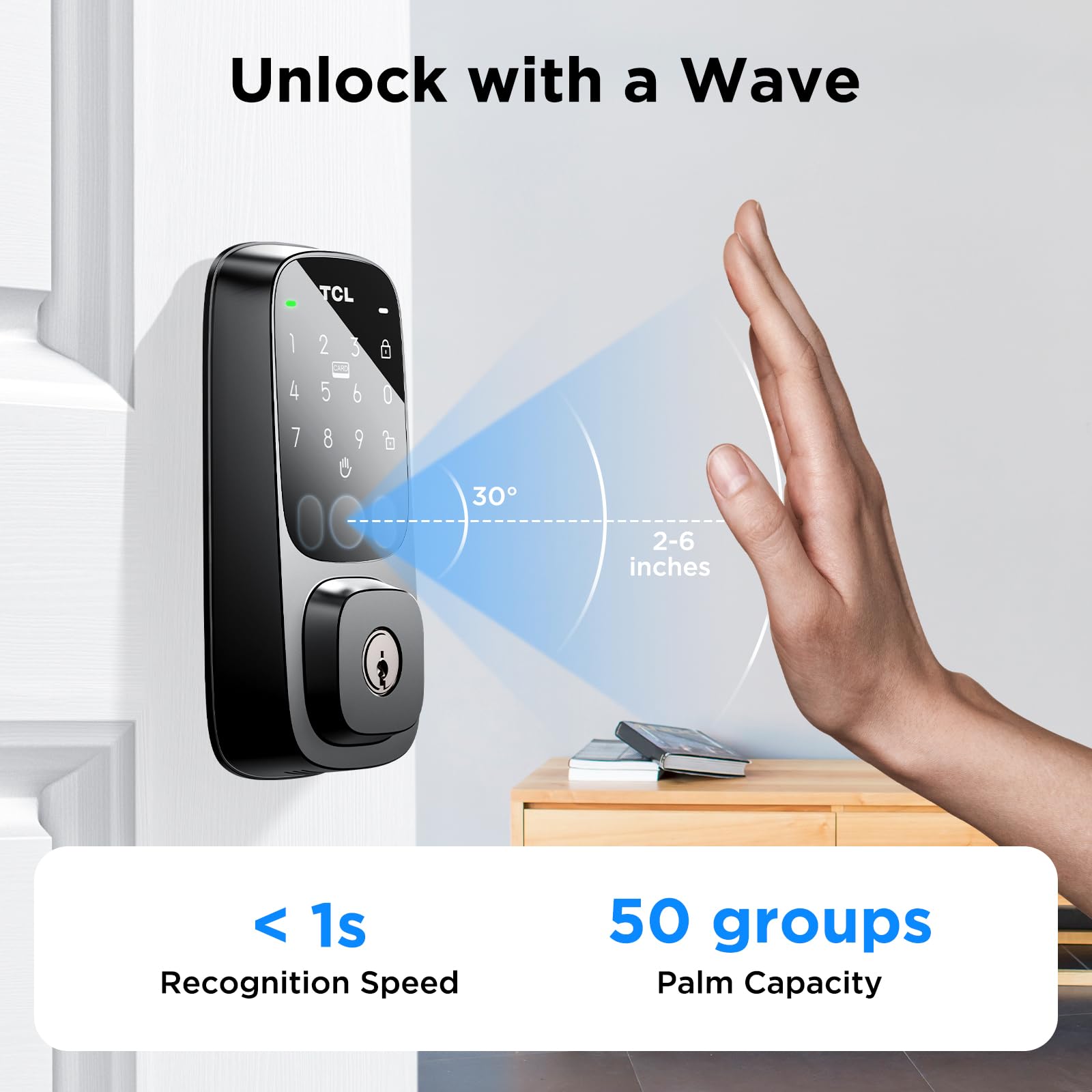 Foto 3 pulgar | Cerradura Smart Lock Tcl D1 Pro Palm Vein Para Puerta De Entrada Sin Llave - Venta Internacional.