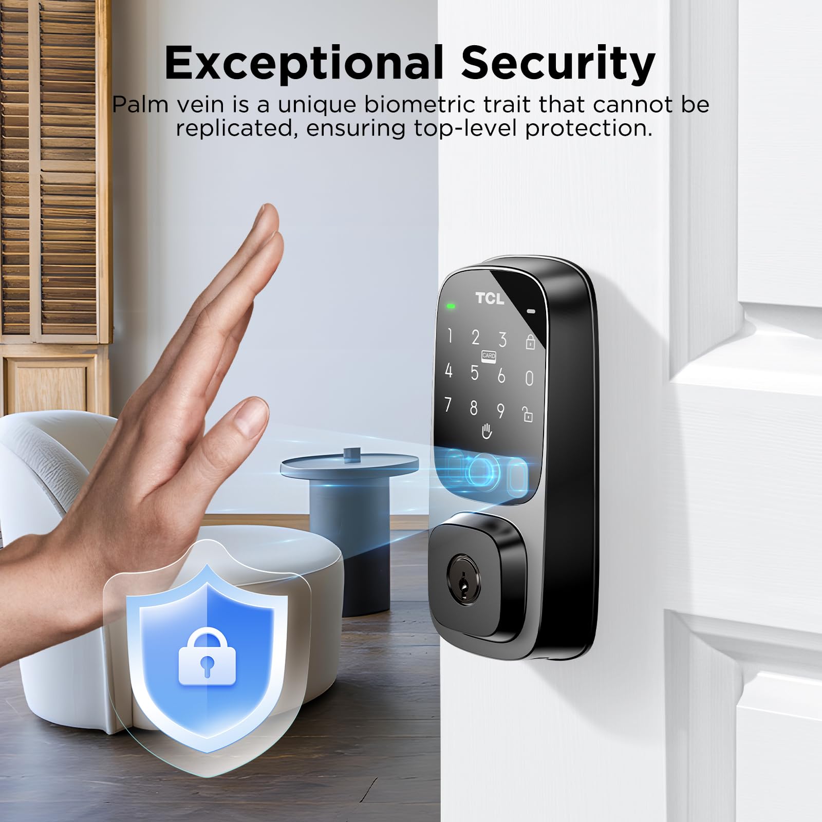 Foto 4 pulgar | Cerradura Smart Lock Tcl D1 Pro Palm Vein Para Puerta De Entrada Sin Llave - Venta Internacional.