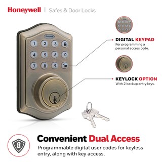 Foto 4 | Cerradura De Puerta De Entrada Sin Llave Honeywell Smart Electronic Antique - Venta Internacional.