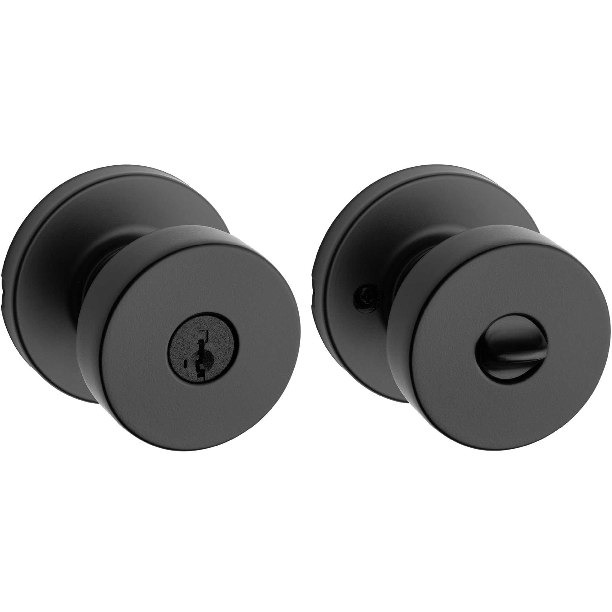 Foto 2 pulgar | Pomo De Puerta Kwikset Pismo Entry Con Cerradura Y Llave, Negro Mate - Venta Internacional.