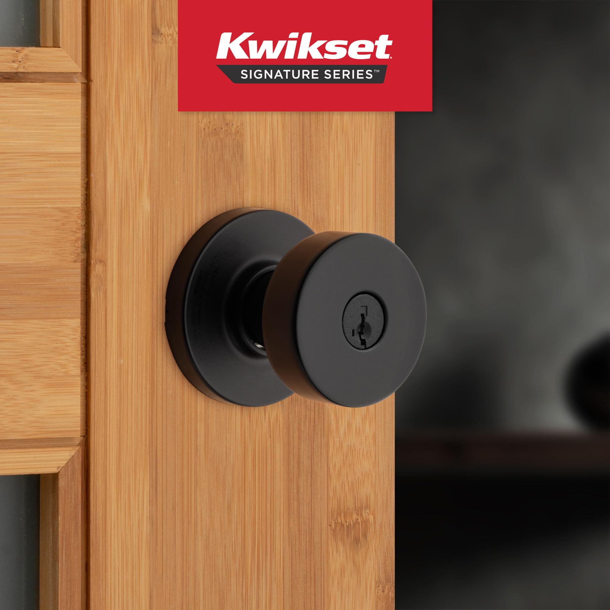 Foto 3 pulgar | Pomo De Puerta Kwikset Pismo Entry Con Cerradura Y Llave, Negro Mate - Venta Internacional.