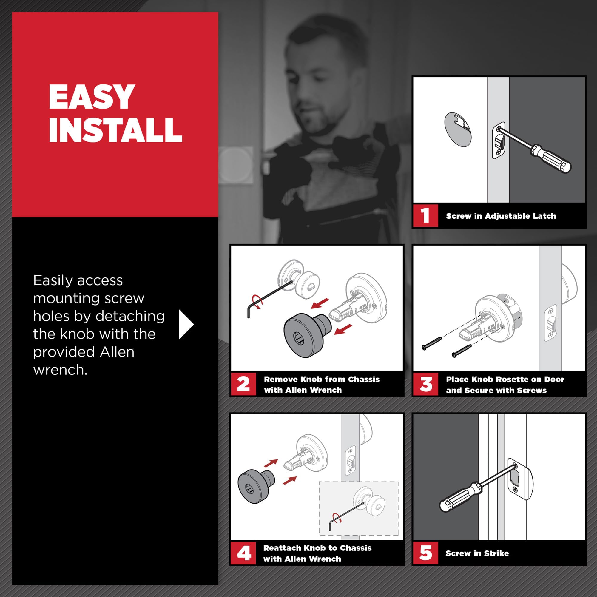 Foto 6 pulgar | Pomo De Puerta Kwikset Pismo Entry Con Cerradura Y Llave, Negro Mate - Venta Internacional.