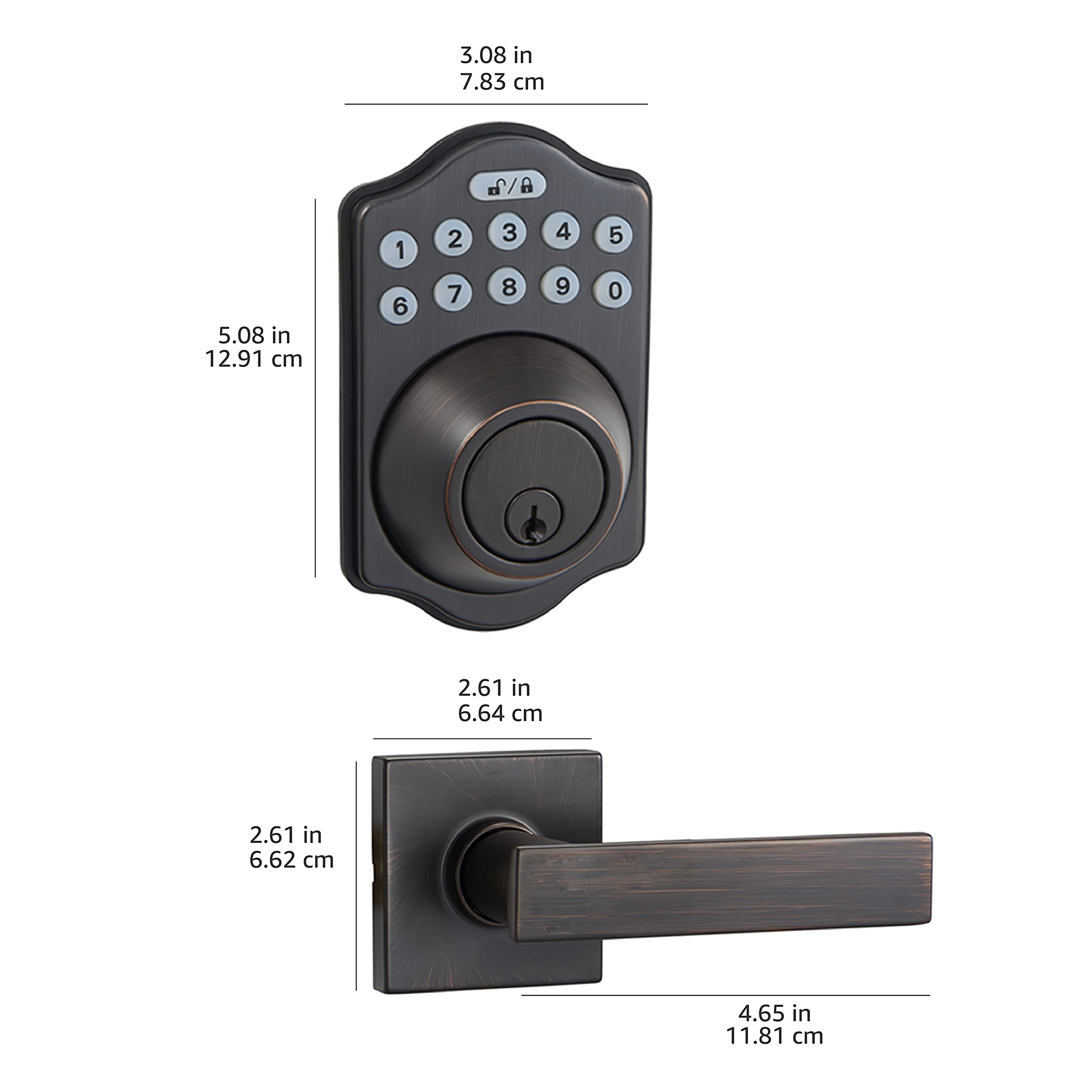 Foto 6 pulgar | Cerradura De Puerta Amazon Basics Con Teclado Electrónico Deadbolt Bronze - Venta Internacional.