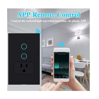 Foto 2 | Apagador Con Enchufe Wifi Inteligente 2botón Interruptor 2pc Eo Safe Imports Esi-12634 Negro