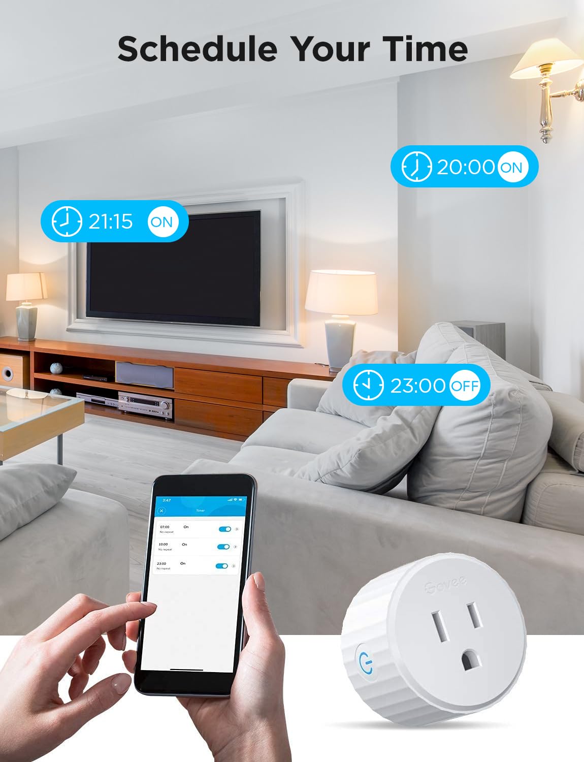 Foto 7 pulgar | Enchufe Inteligente Govee Matter Wifi Y Bluetooth Alexa Google Pack 2 - Venta Internacional.