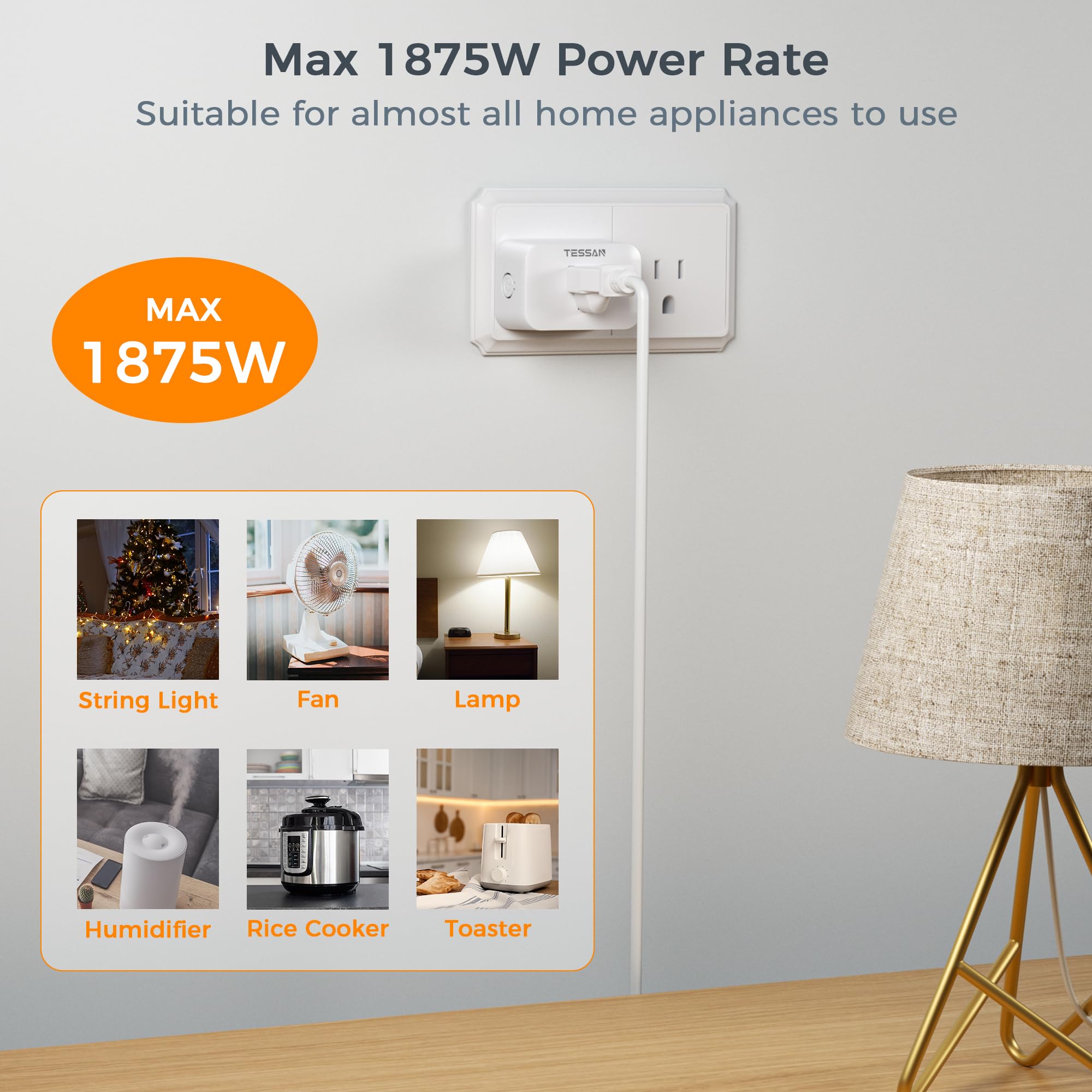 Foto 4 pulgar | Toma De Control Remoto Tessan Inalámbrica Eléctrica 15a - Venta Internacional.