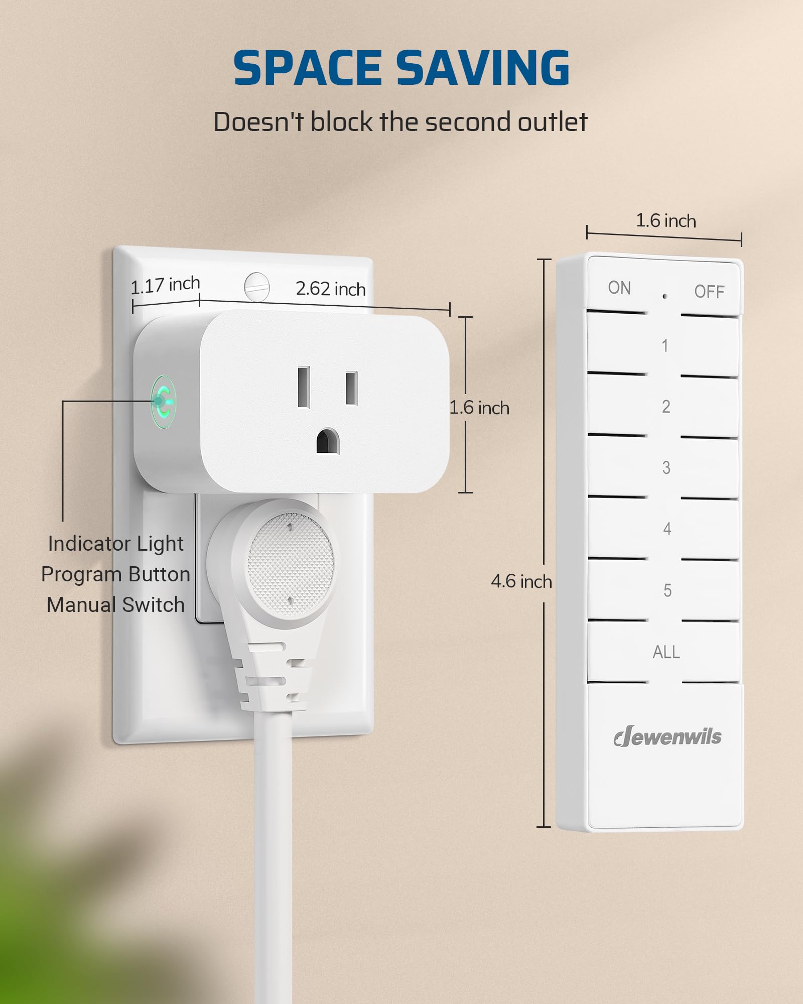 Foto 7 | Salida De Control Remoto Dewenwils Indoor 15a/1875w 100m Fcc - Venta Internacional.