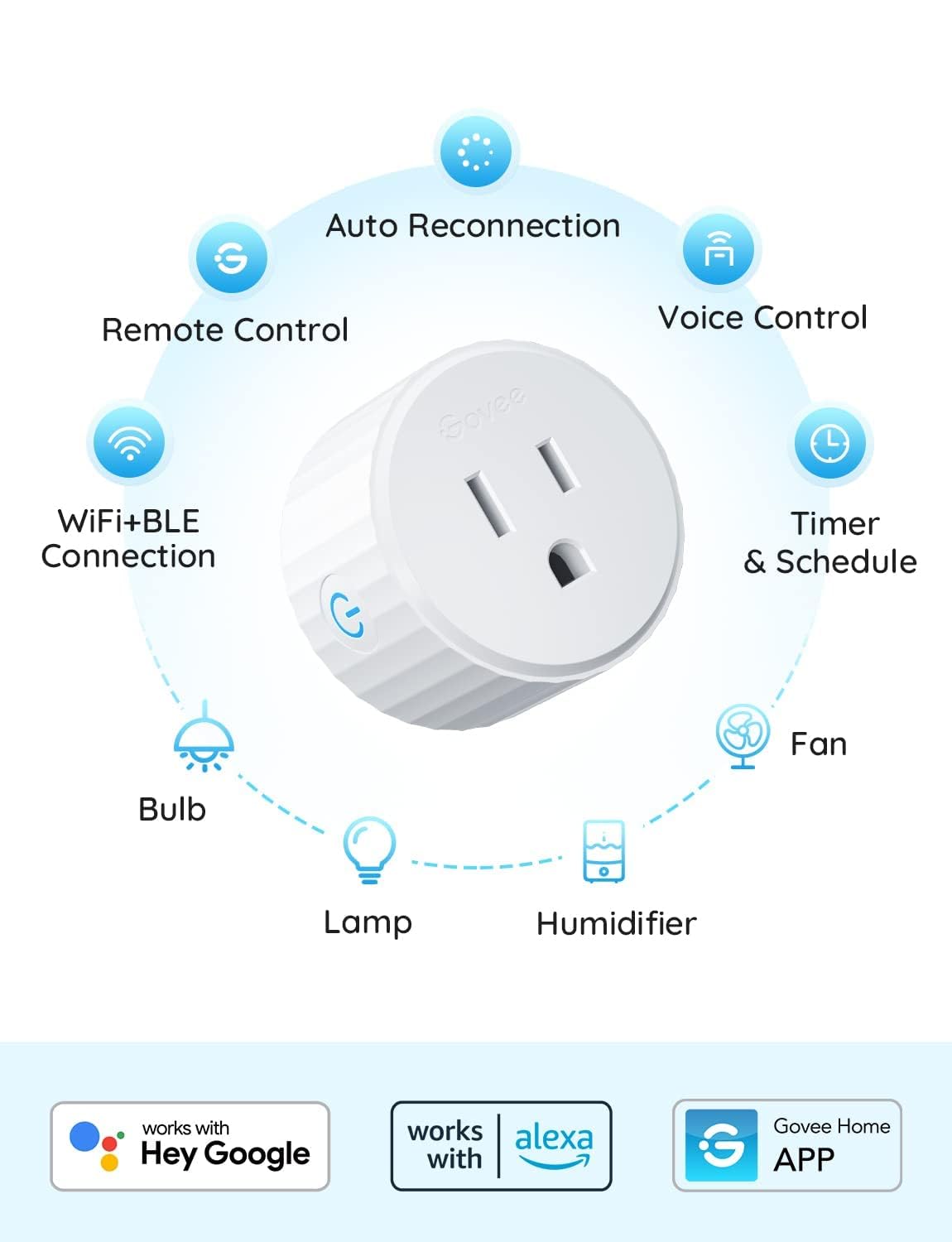 Foto 8 pulgar | Smart Plug Govee Wifi Funciona Con Alexa Y Google Assistant, Paquete De 4 - Venta Internacional.