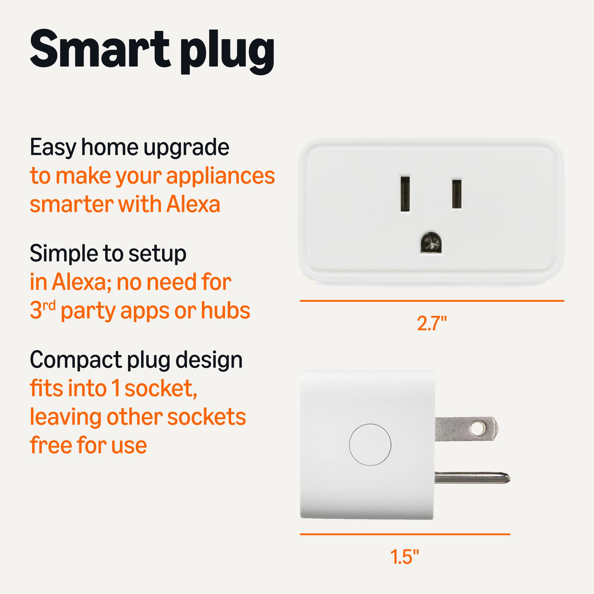 Foto 3 pulgar | Enchufe Inteligente Amazon Basics Que Funciona Con Alexa, Wi-fi De 2,4 Ghz, Paquete De 2 - Venta Internacional.