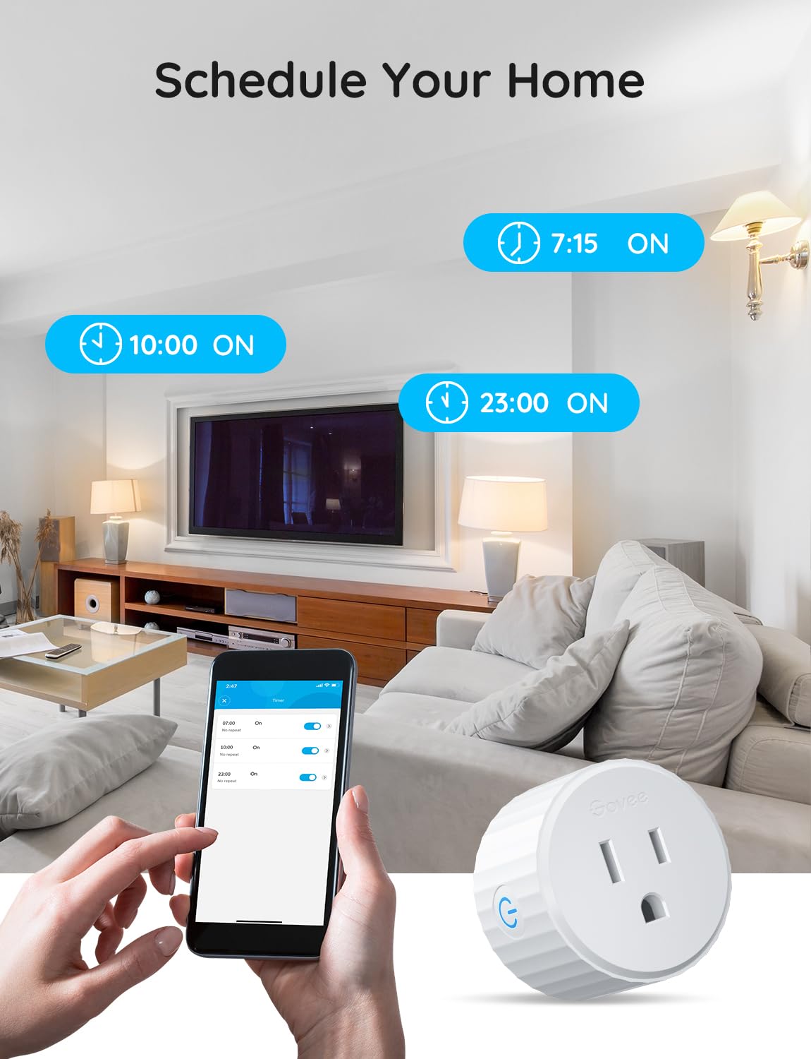 Foto 5 pulgar | Smart Plug Govee, Toma Wifi Alexa, Google Assistant, Paquete De 1 - Venta Internacional.