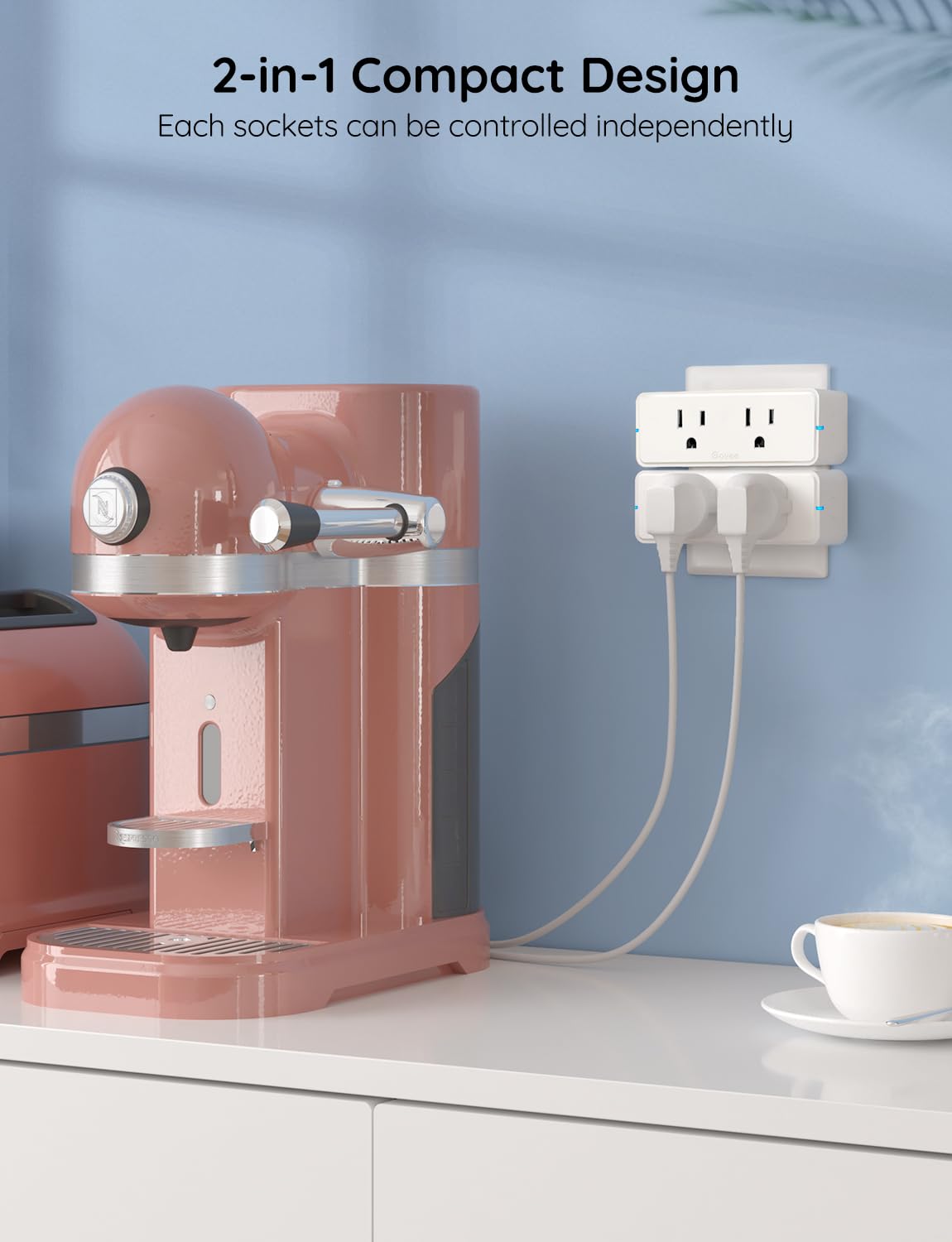 Foto 4 | Smart Plug Govee, Doble Toma Wifi Bluetooth De 15 A, Paquete De 2 - Venta Internacional.