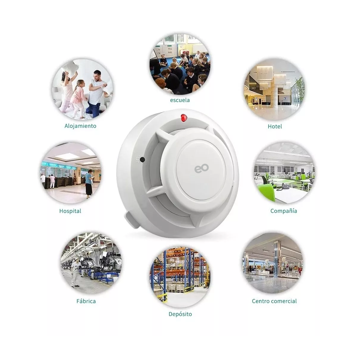 Foto 3 pulgar | Set Detector De Humo Con Alta Cobertura Y Alarma Con Sonido 2pcs Eo Safe Imports Esi-7806-1 Blanco