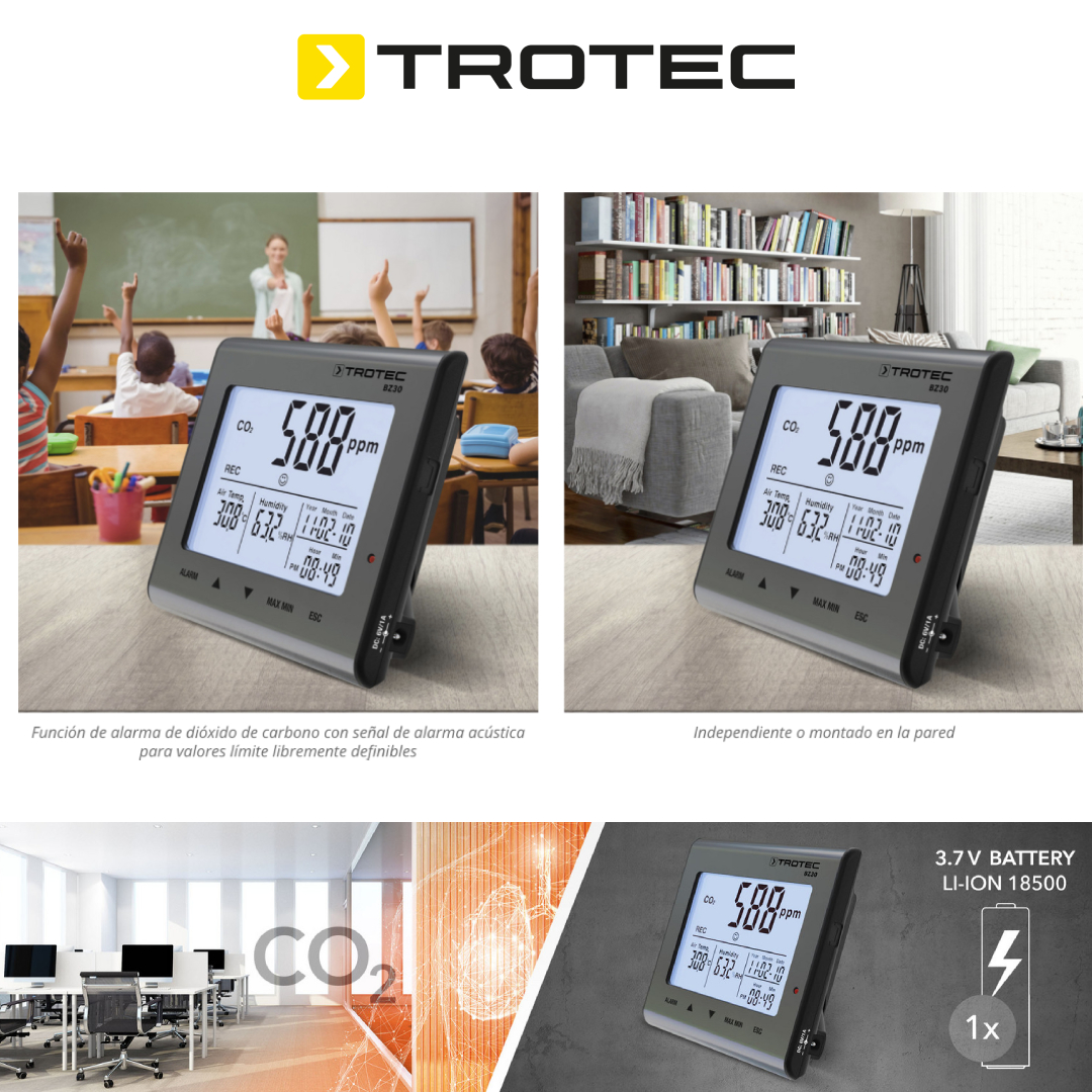 Foto 3 pulgar | Registrador De Datos De Calidad Del Aire  Co2 Multifuncional Trotec Bz30