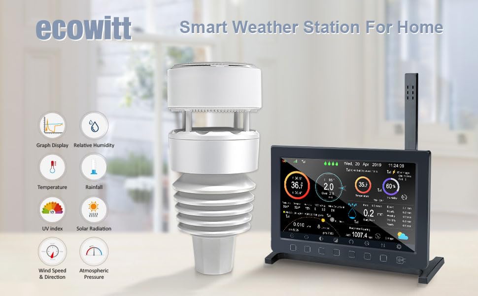 Foto 6 pulgar | Estación Meteorológica Ecowitt Wittboy Pro Hp2564 Con Pantalla Tft De 7 Pulgadas - Venta Internacional.
