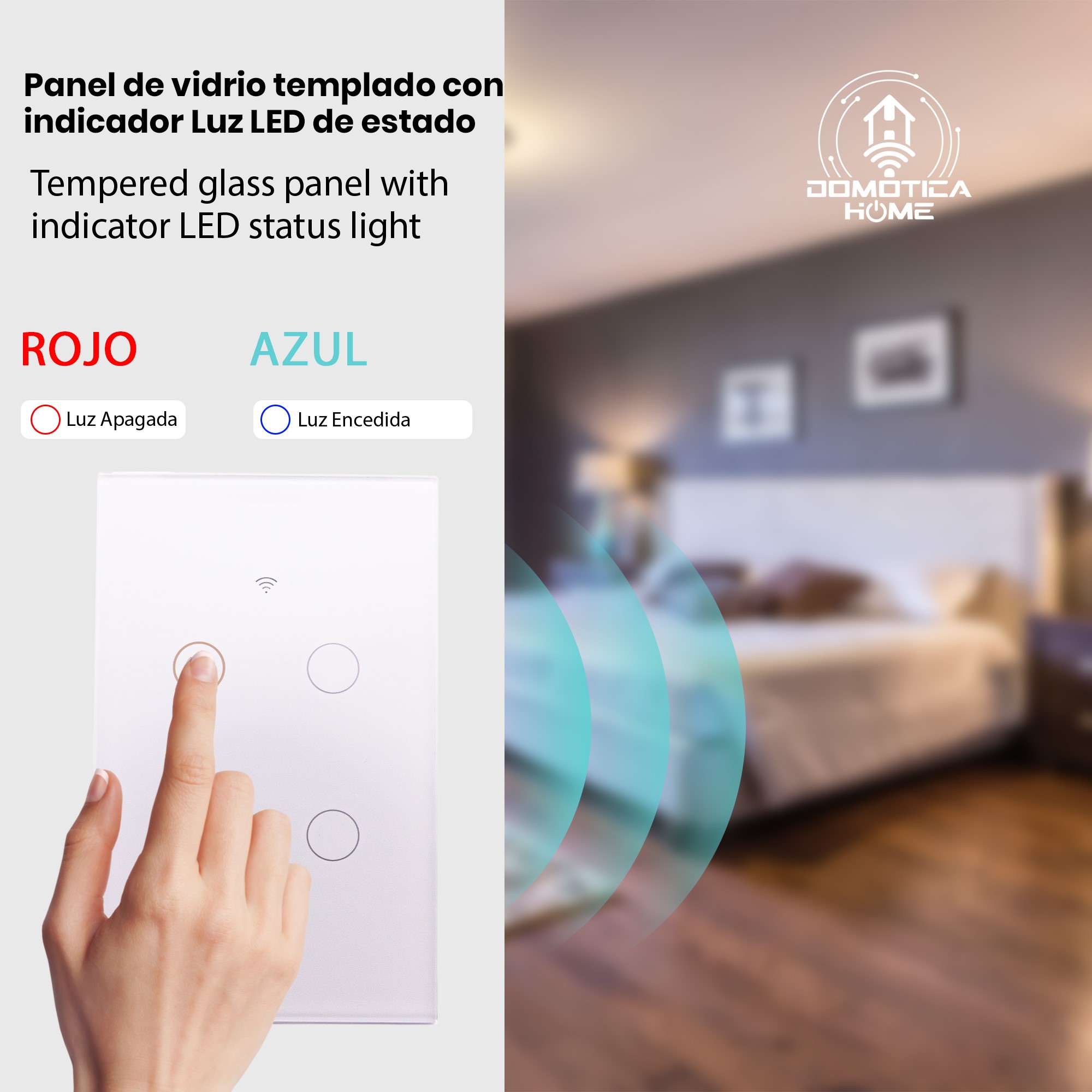 Foto 4 pulgar | Apagador Wifi Touch 2 Botónes: Voz con Alexa Google Home Instalación Flexible: Línea y Neutro o Línea + Capacitor