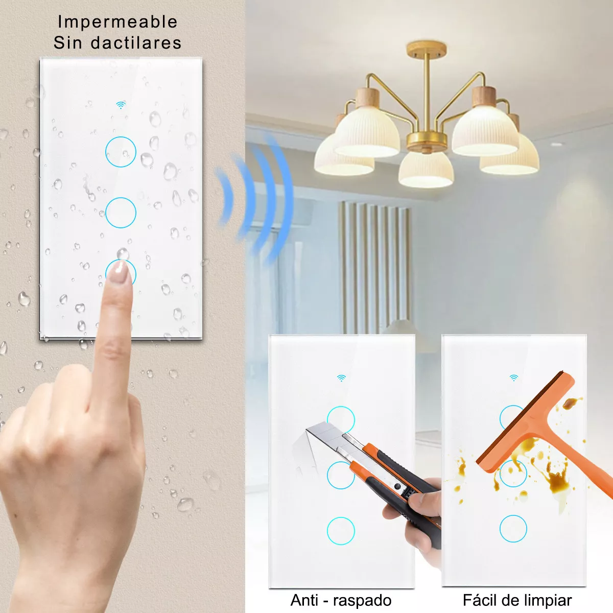 Foto 3 | Interruptor Inteligente Wi-fi De 3 Vías Blanco Sin Neutro Eo Safe Imports Esi-9671 Blanco