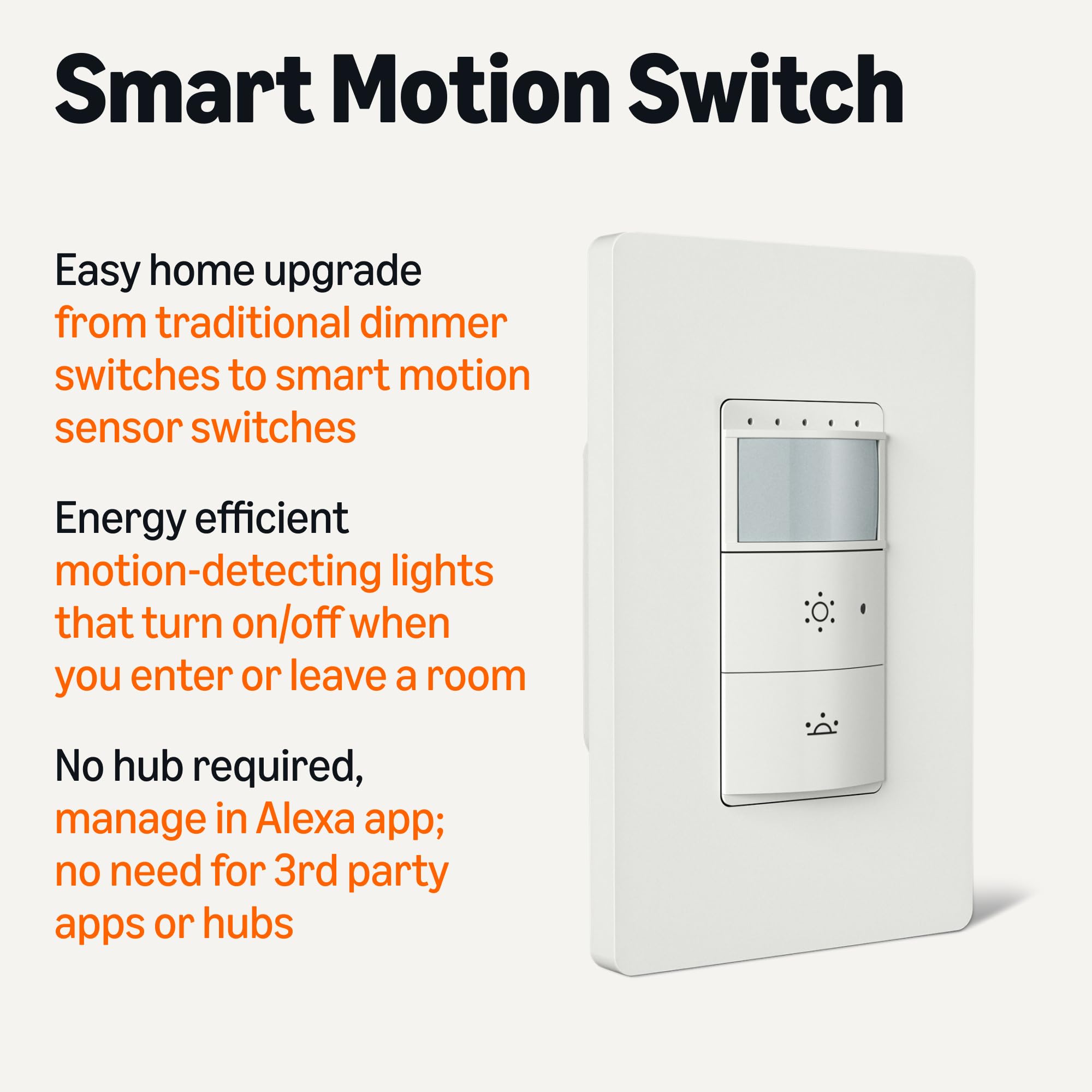 Foto 2 | Interruptor Regulador de Intensidad Inteligente con Sensor de Movimiento Amazon Basics Blanco - Venta Internacional
