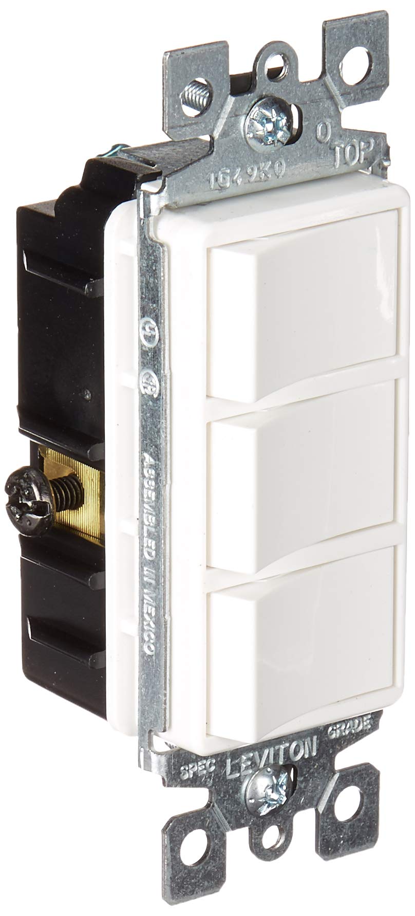 Foto 2 pulgar | Interruptor Leviton 1755-w 15a 120v Decora Unipolar Blanco - Venta Internacional.