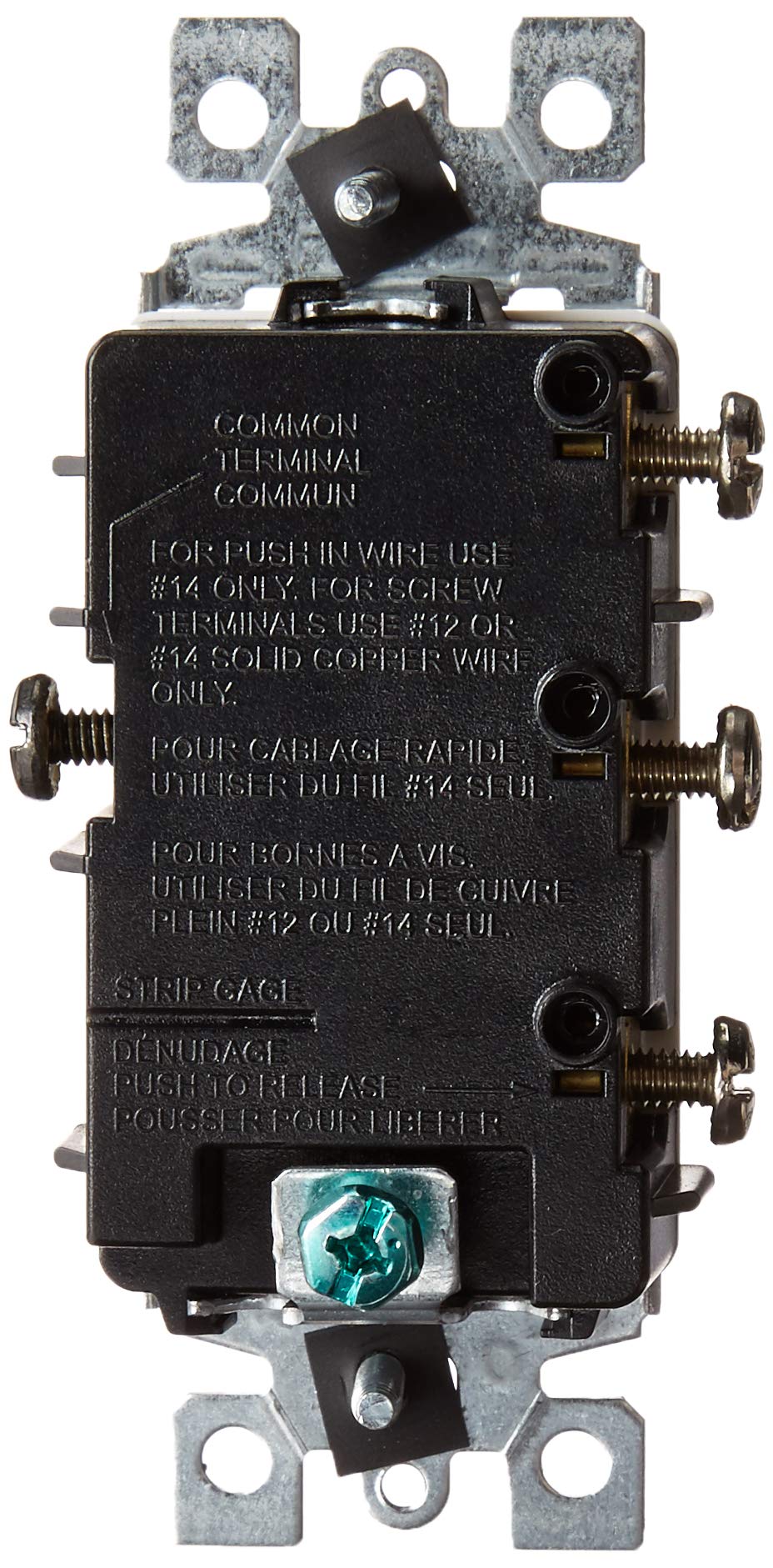 Foto 4 pulgar | Interruptor Leviton 1755-w 15a 120v Decora Unipolar Blanco - Venta Internacional.