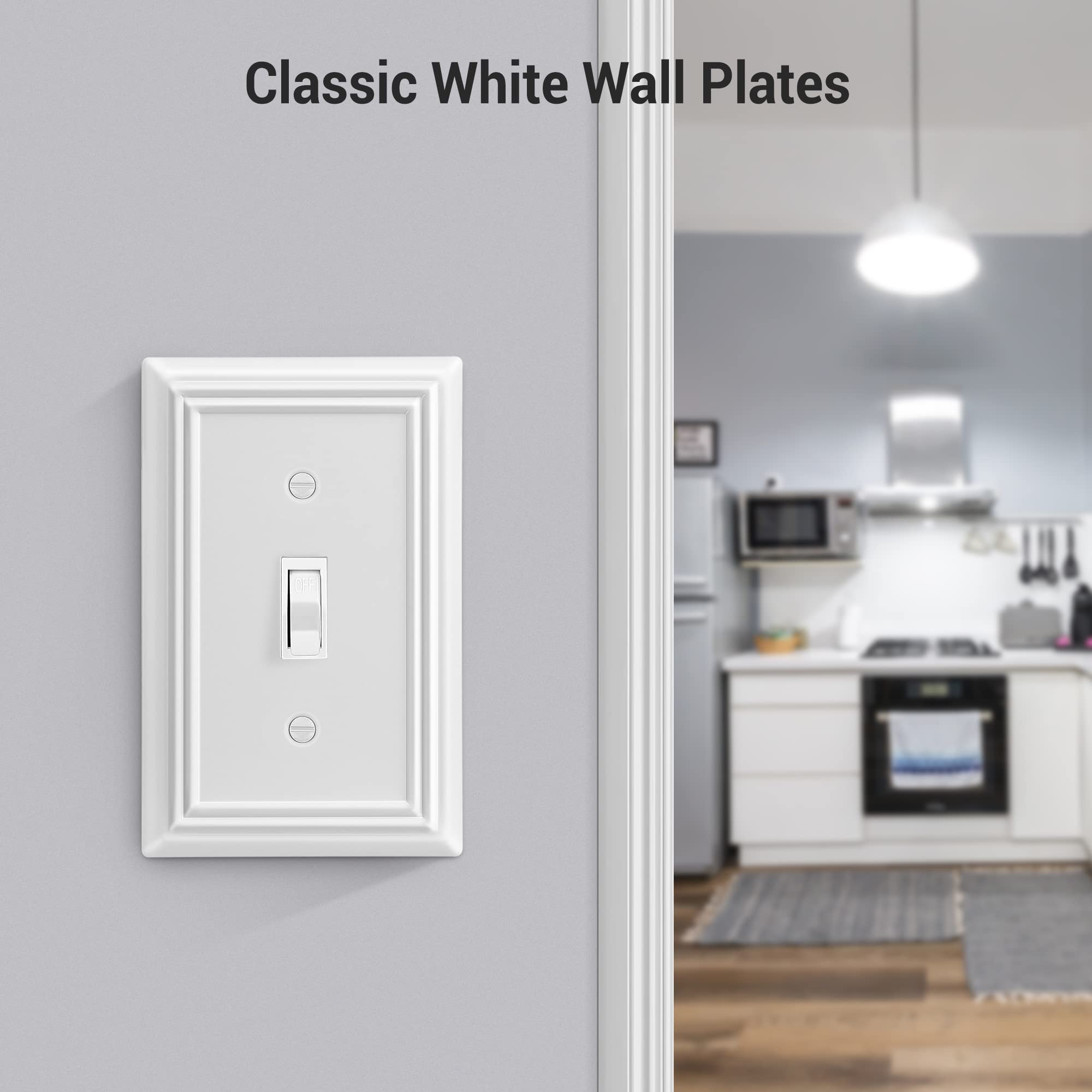 Foto 4 pulgar | Interruptor De Luz Metálico Con Palanca Wallplate Dewenwils, Blanco, Paquete De 4 - Venta Internacional.