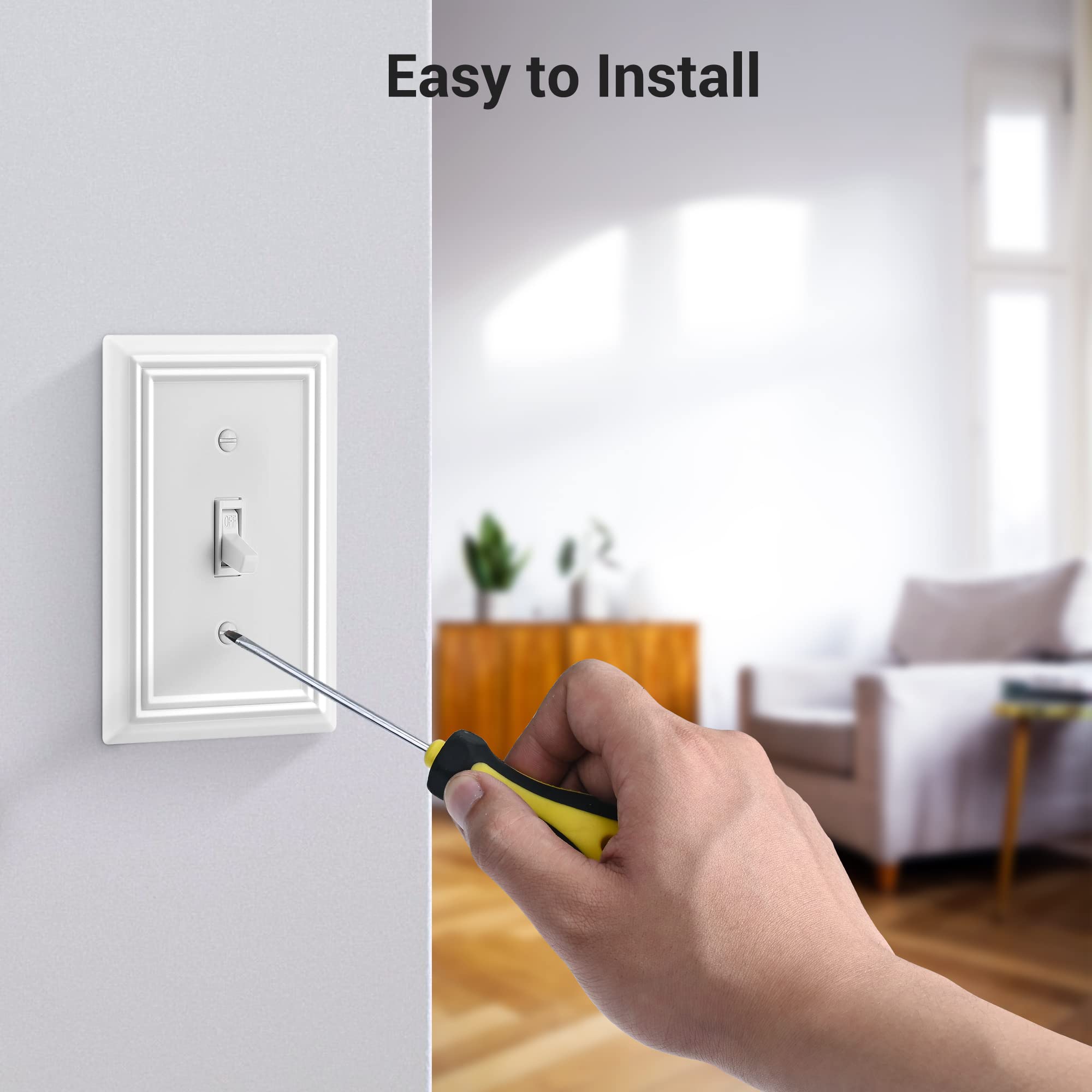 Foto 5 pulgar | Interruptor De Luz Metálico Con Palanca Wallplate Dewenwils, Blanco, Paquete De 4 - Venta Internacional.