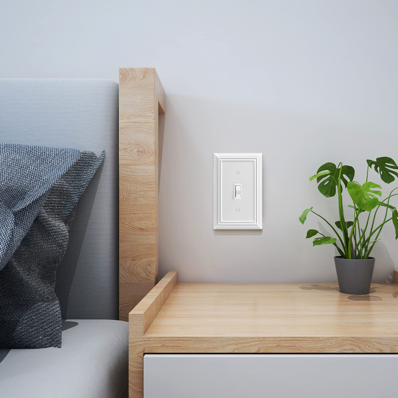 Foto 6 pulgar | Interruptor De Luz Metálico Con Palanca Wallplate Dewenwils, Blanco, Paquete De 4 - Venta Internacional.