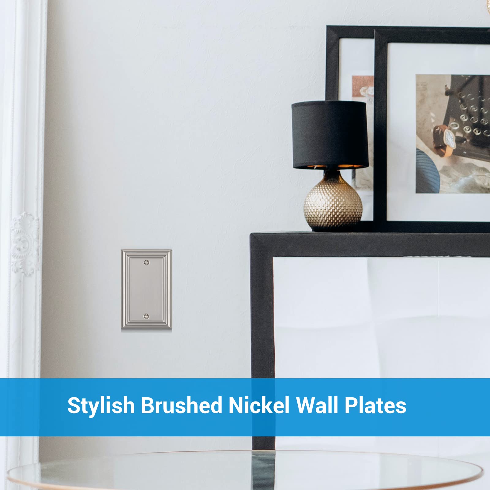 Foto 4 | Funda De Enchufe Wallplates Dewenwils De Níquel Cepillado, Paquete De 4 - Venta Internacional.