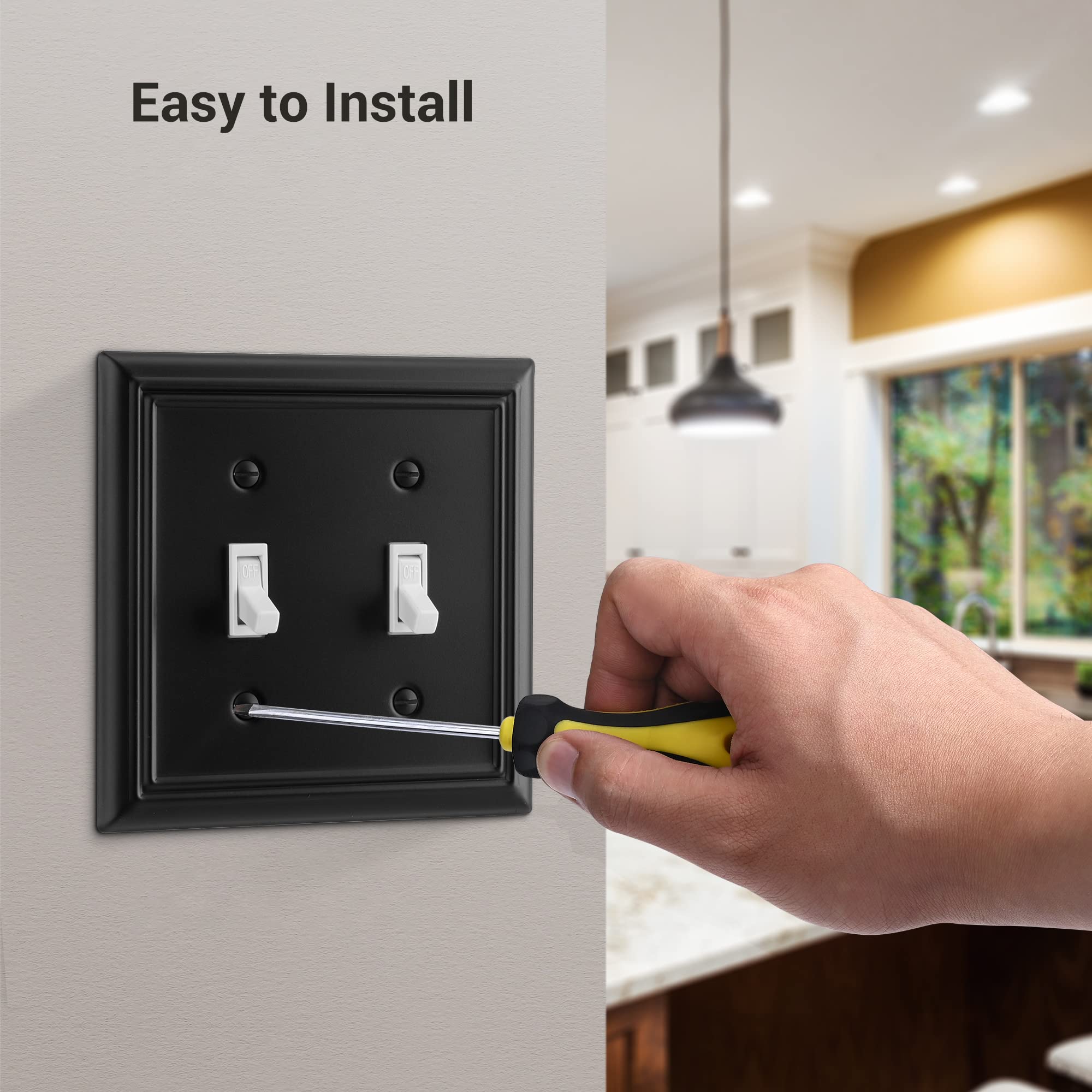 Foto 4 pulgar | Funda Para Interruptor De Luz Dewenwils, Placa De Pared Con Palanca Metálica, Paquete De 2 - Venta Internacional.