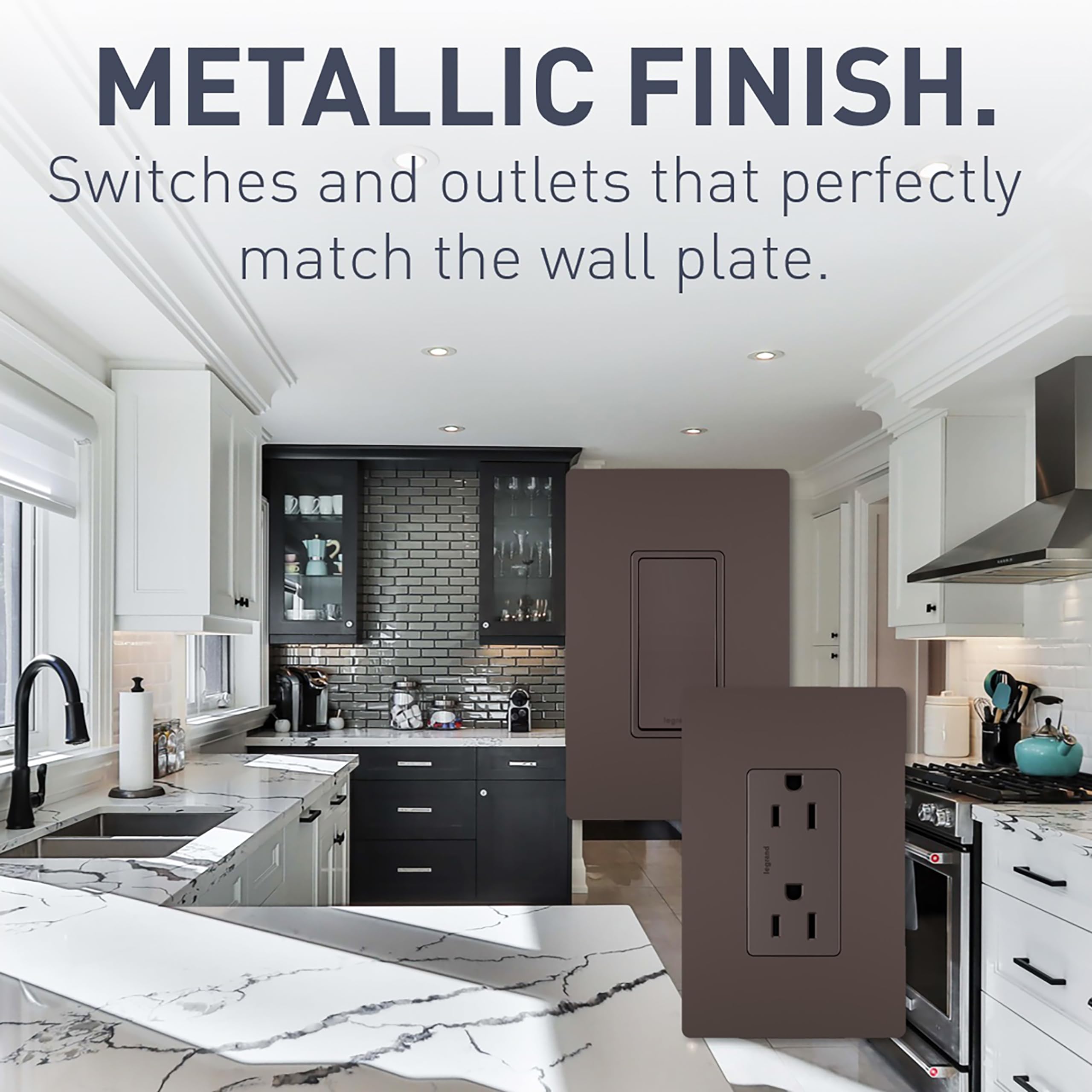 Foto 5 | Interruptor De Pared Legrand Radiant Tm874dbcc6 De 15 Amperios, Bronce Oscuro - Venta Internacional.
