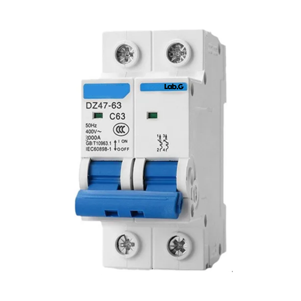 Interruptor Termomagnético Ac Riel Din 2 Polos  10a Lab.g  Blanco