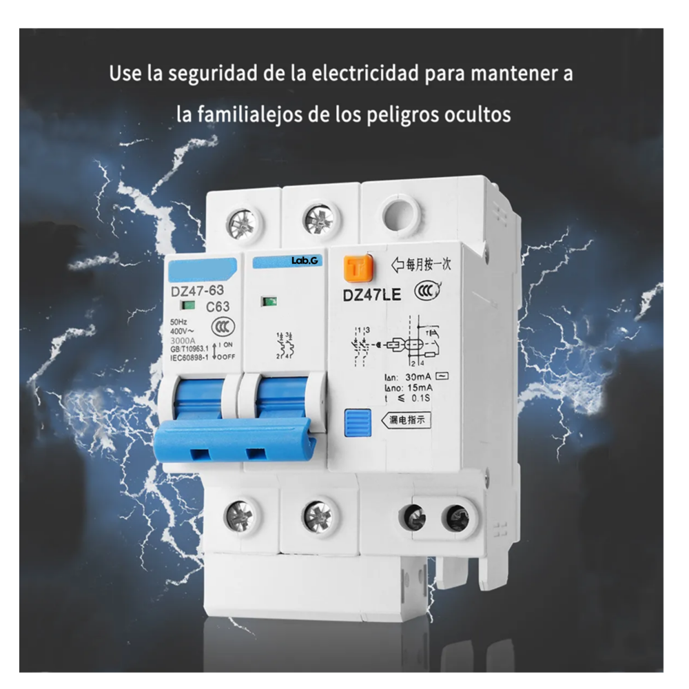 Foto 4 pulgar | Interruptor Termomagnético Ac Riel Din 2 Polos  10a Lab.g  Blanco