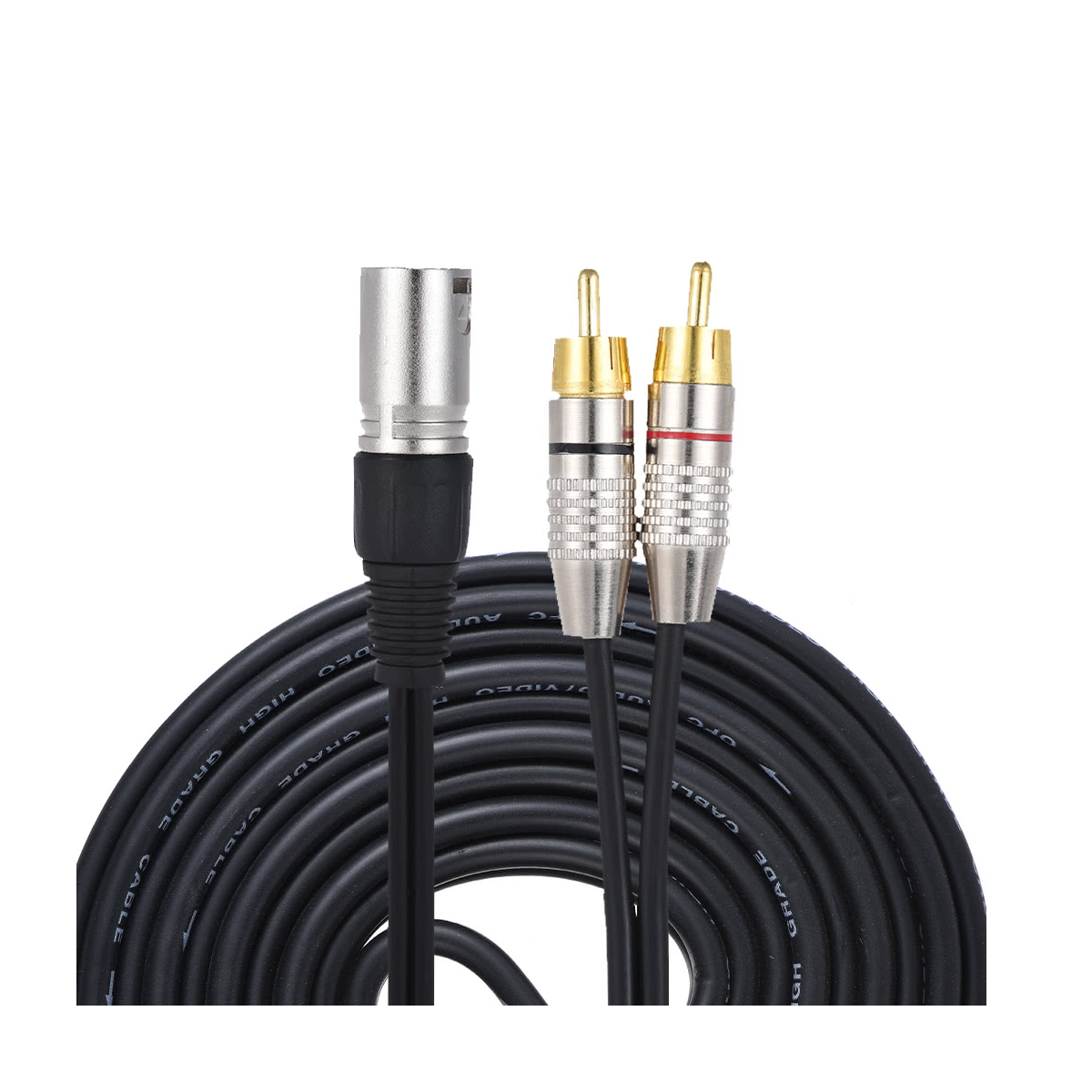 Foto 4 pulgar | Cable Conector De Audio Estéreo 1 Xlr Macho A 2 Rca Macho Eo Safe Imports Esi-13912 Negro