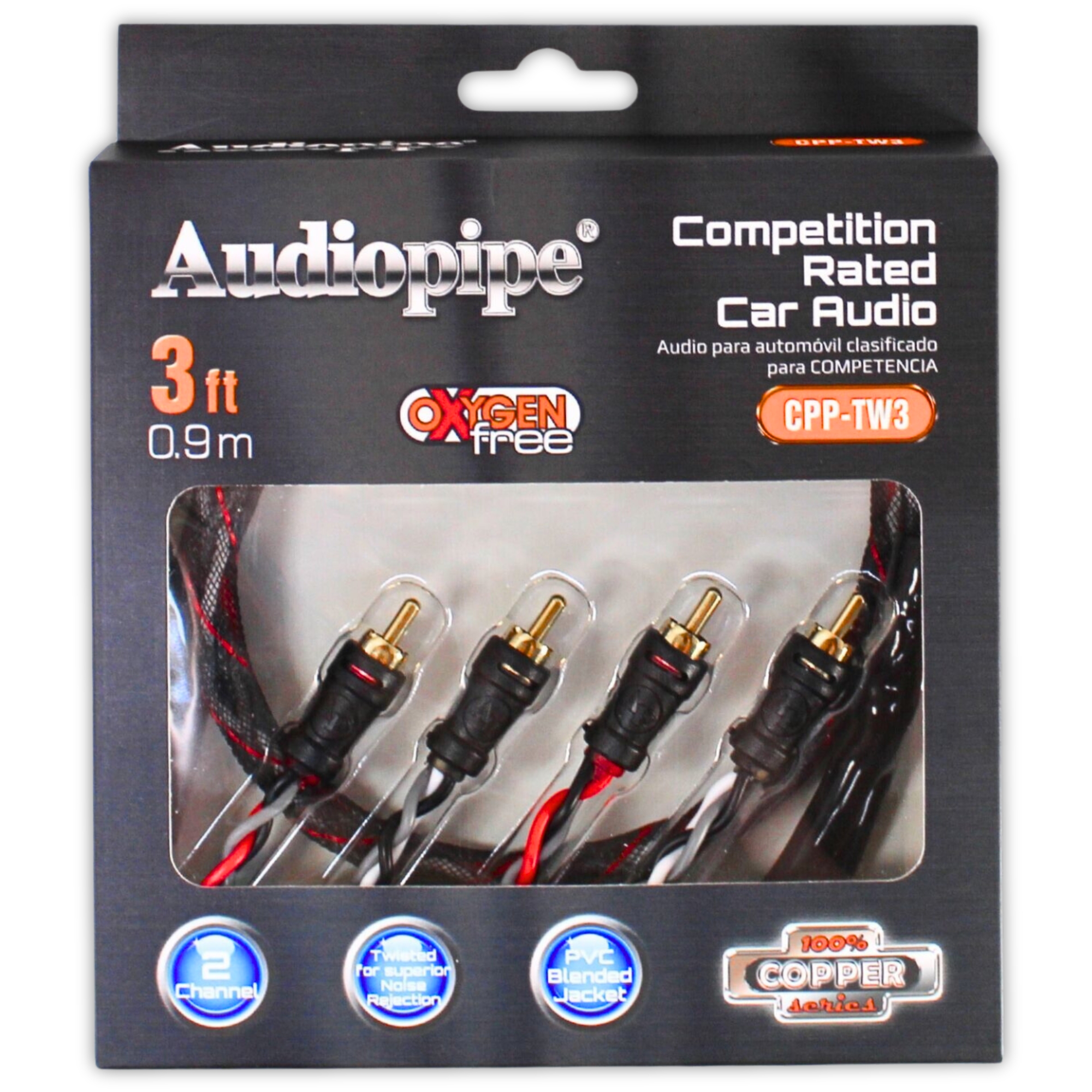 Foto 4 pulgar | Cable Rca De 91 Cm Libre De Oxigeno Audiopipe Cpp-tw3