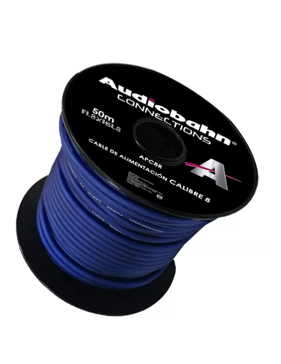 Rollo De Cable Para Corriente Calibre 8 De 50m Audiobahn Apc8r
