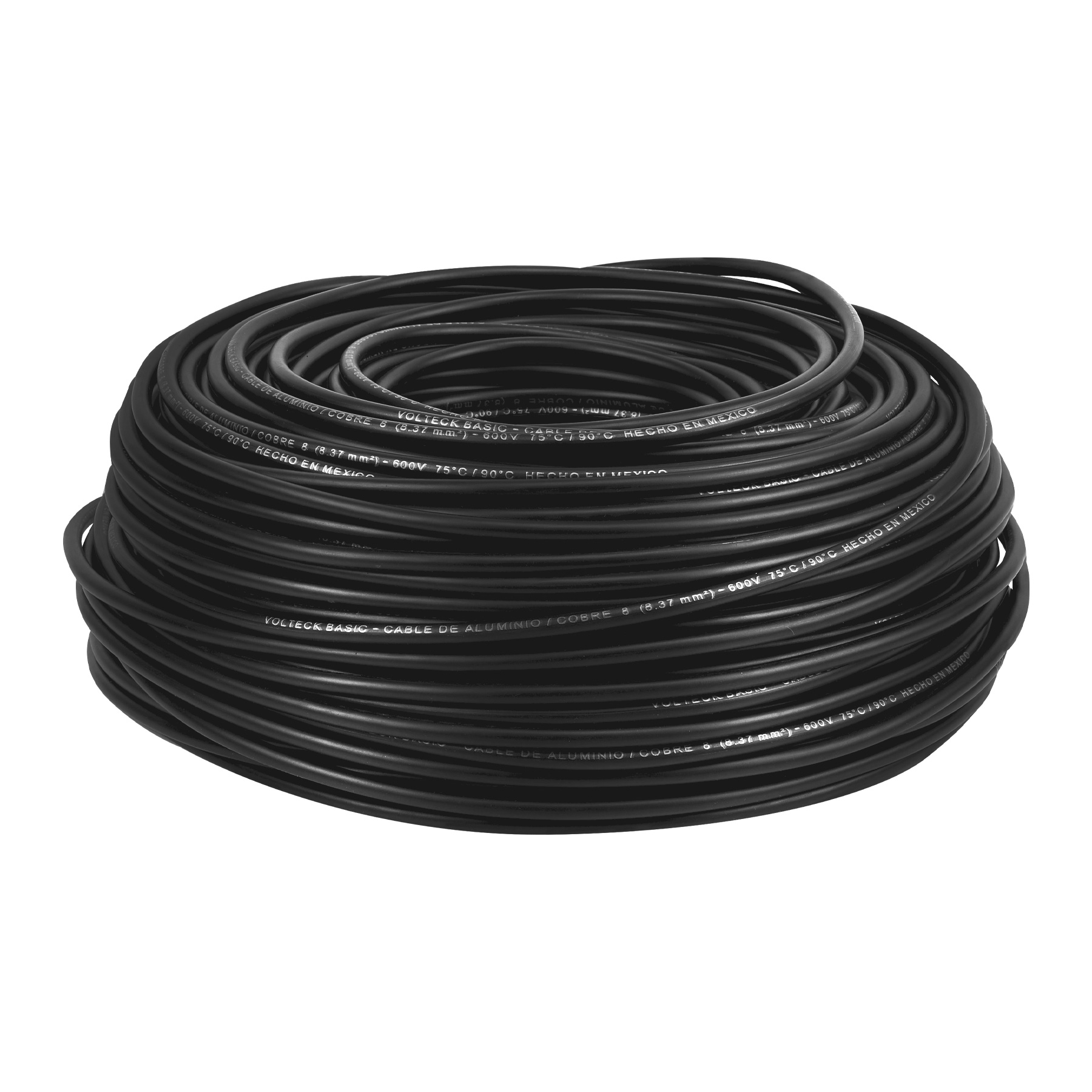 Foto 4 pulgar | Rollo De 100 Metros De Cable Thw Cca 8 Awg Volteck Cca8 Negro