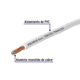 Foto 2 | Cable THW CCA 8 AWG Volteck CCA8B Blanco 100 m