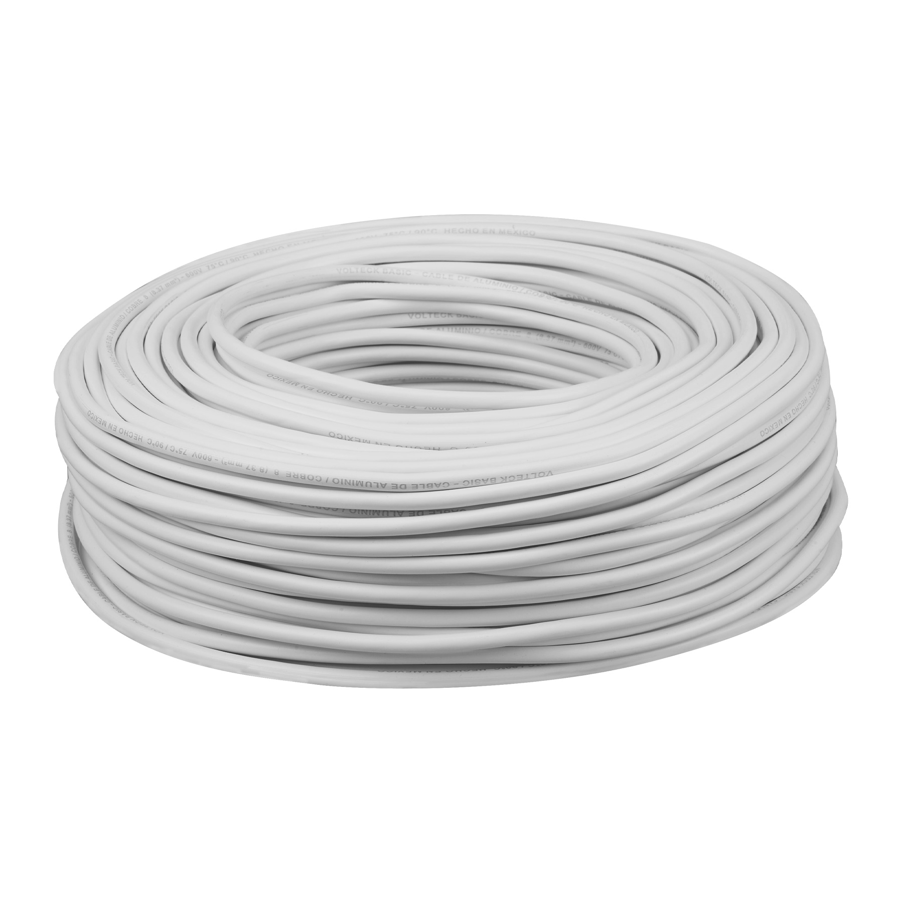 Foto 4 pulgar | Cable THW CCA 8 AWG Volteck CCA8B Blanco 100 m