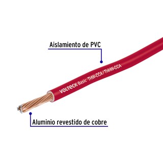 Foto 2 | Cable THW CCA 8 AWG 100 m Rojo Volteck