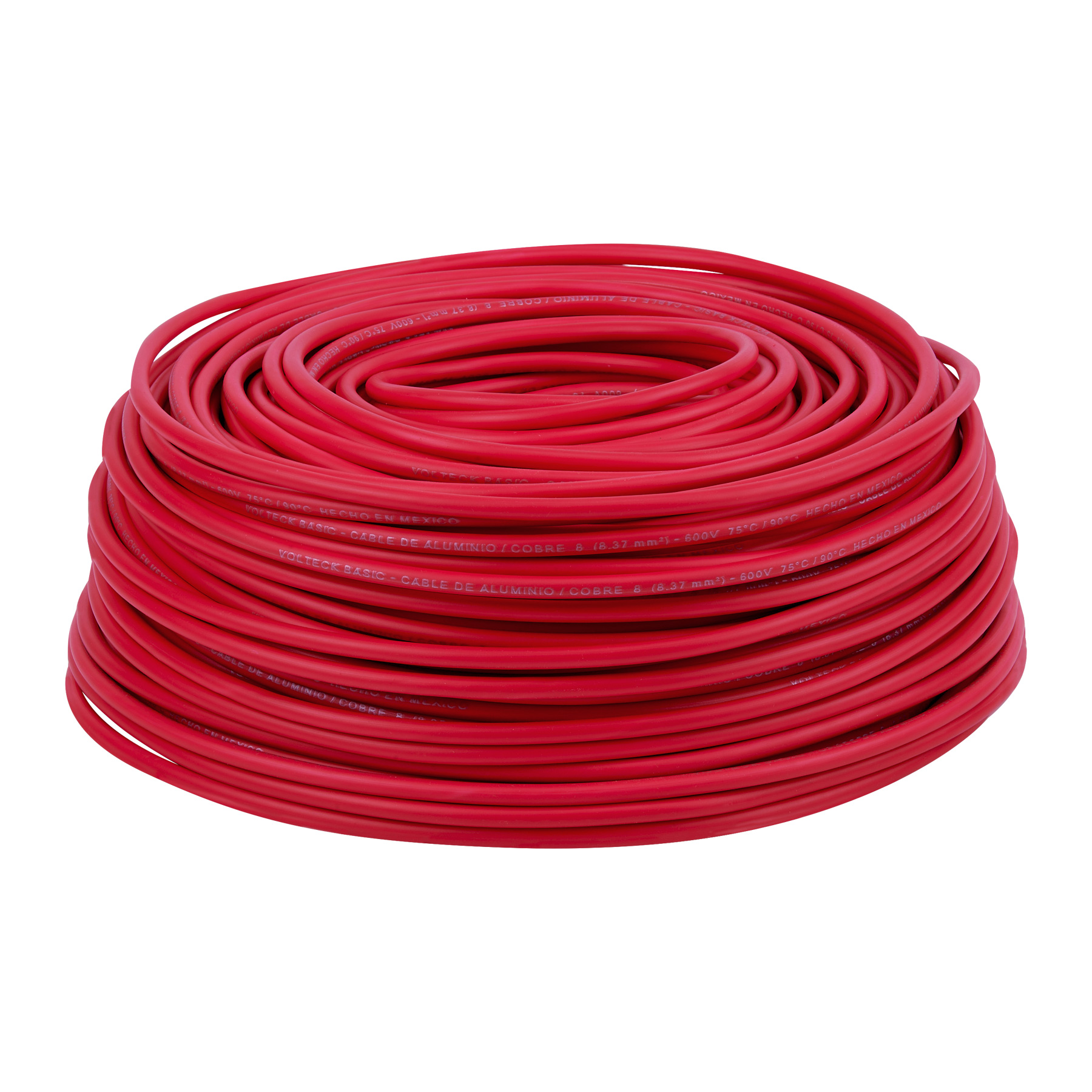 Foto 4 pulgar | Cable THW CCA 8 AWG 100 m  Rojo Volteck