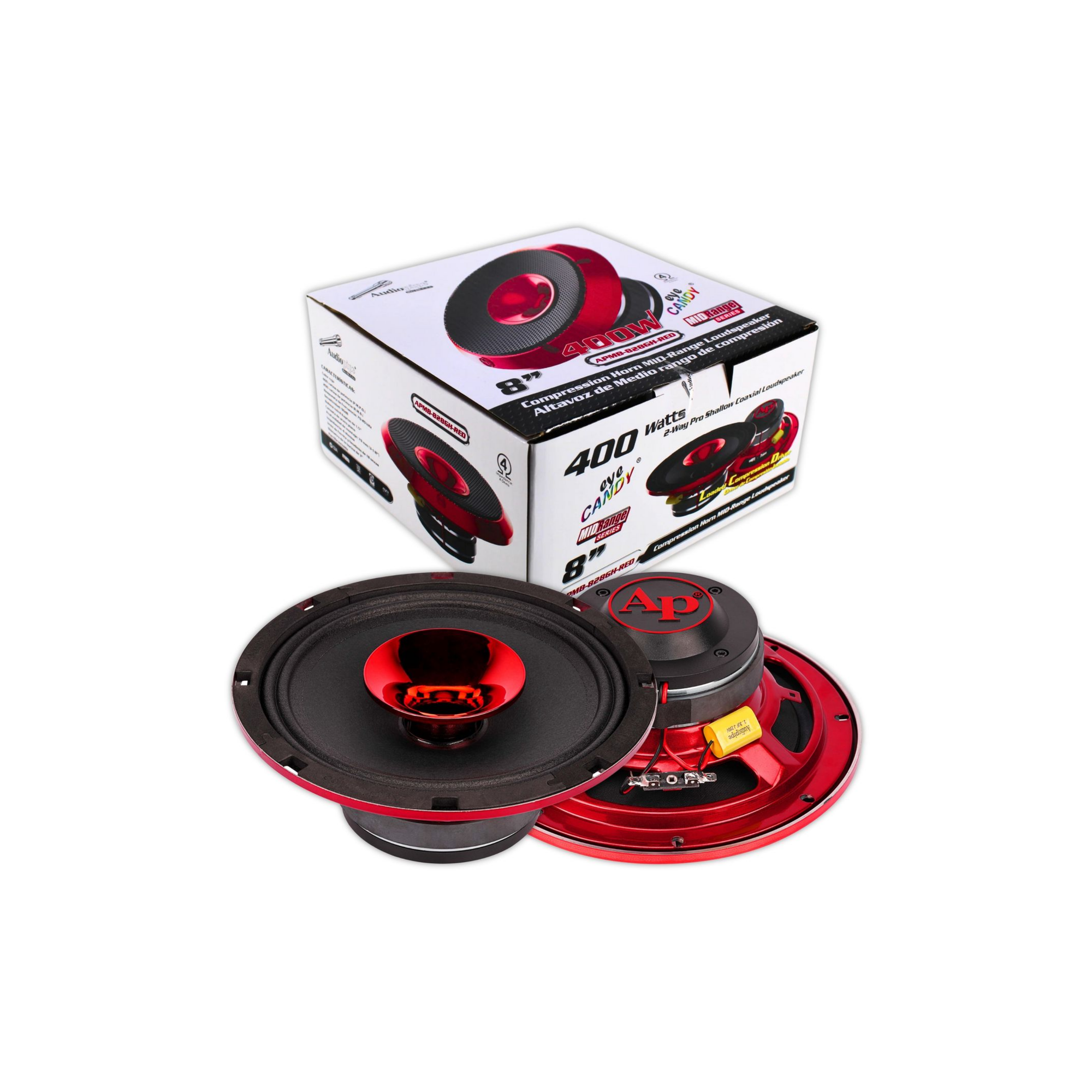 Foto 9 pulgar | Bocina Medio Rango Audiopipe Apmb-828gh-red 8 Plg 400w Rojo