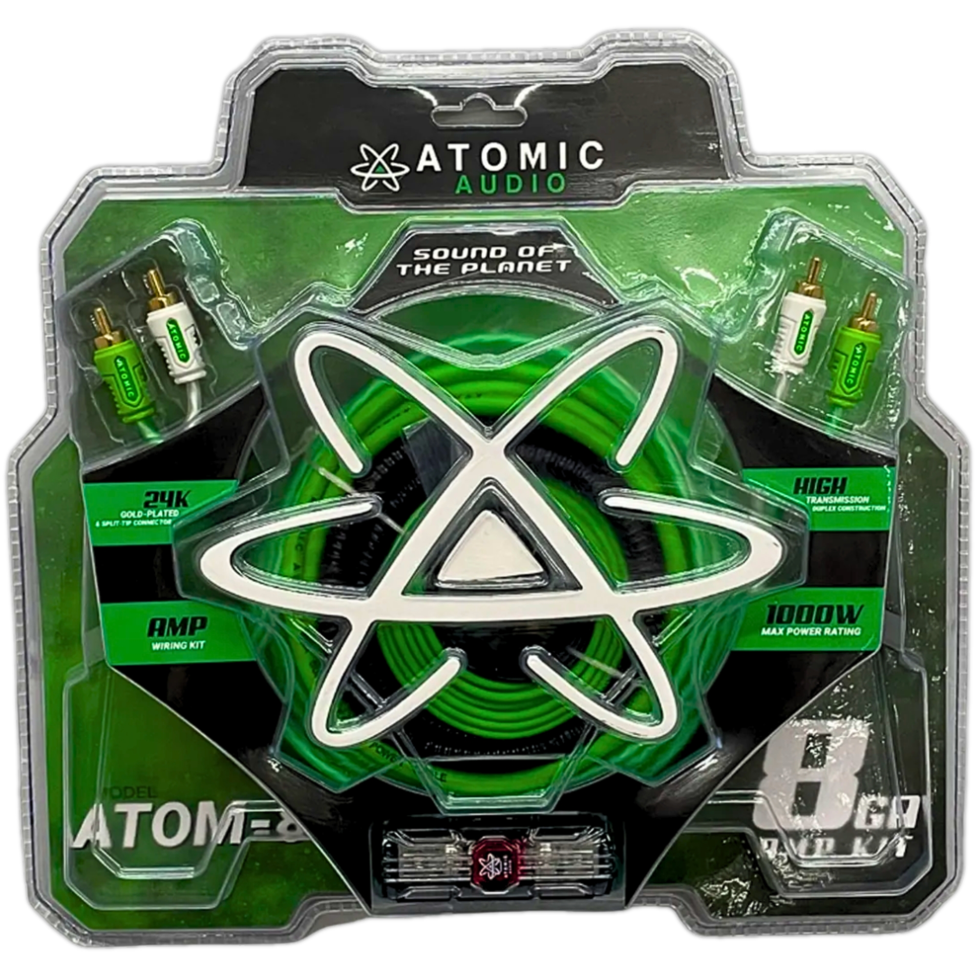 Kit De Instalación Audio Atomic Atom-8 Calibre 8 Rca 1000w