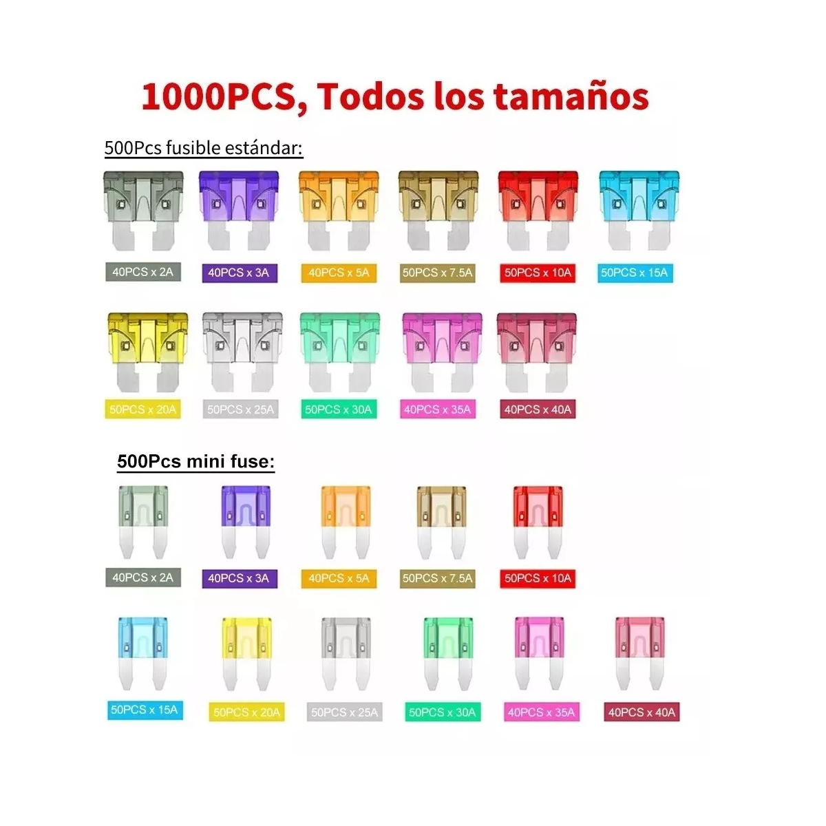 Foto 4 pulgar | Kit 1000 Piezas Fusibles Automotriz Eo Safe Imports Esi-9573 Multicolor