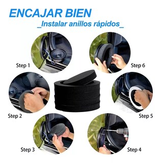 Foto 3 | Par de Anillo de Altavoz de Coche Insonorizante Eo Safe Imports ESI-12816 Negro