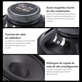 Foto 2 | Juego Bocinas Carro 6.5 Pulgadas 600w Speakers Eo Safe Imports Esi-4781 color Negro
