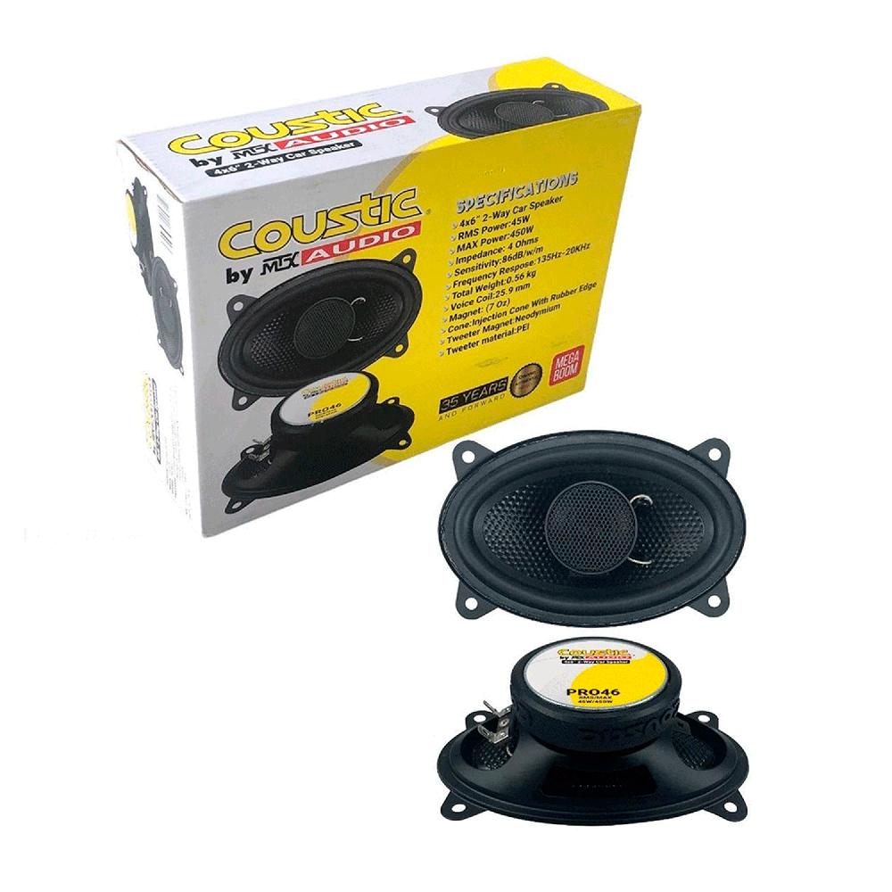 Foto 2 pulgar | Bocinas Coaxiales Coustic Pro46 450 Watts 4x6 Pulgadas 4 Ohms 2 Vías
