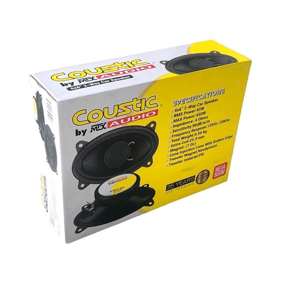 Foto 4 pulgar | Bocinas Coaxiales Coustic Pro46 450 Watts 4x6 Pulgadas 4 Ohms 2 Vías
