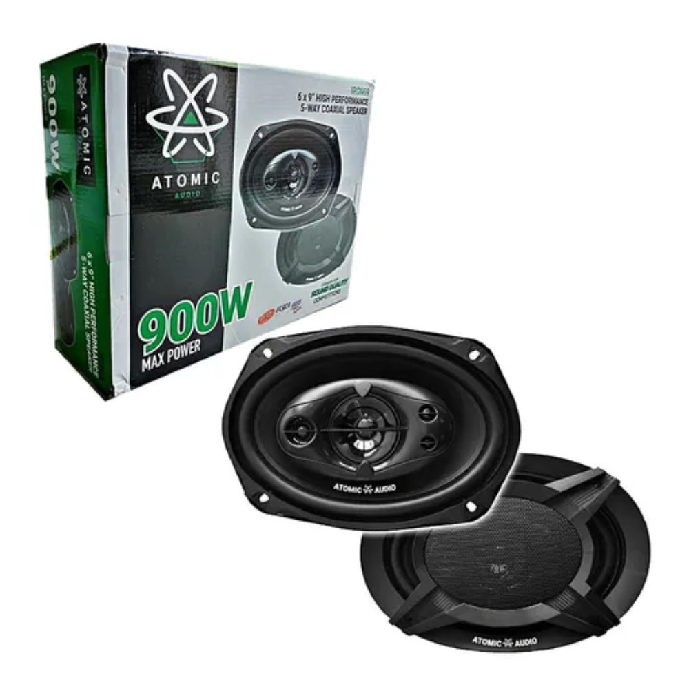 Bocinas Coaxiales Atomic Audio IRON69 6x9 Plg 5 Vías color Negro 1 Par